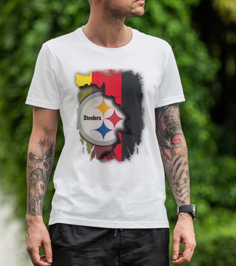 Germany Steelers Fusion With Flag And Logo Elements T-Shirt