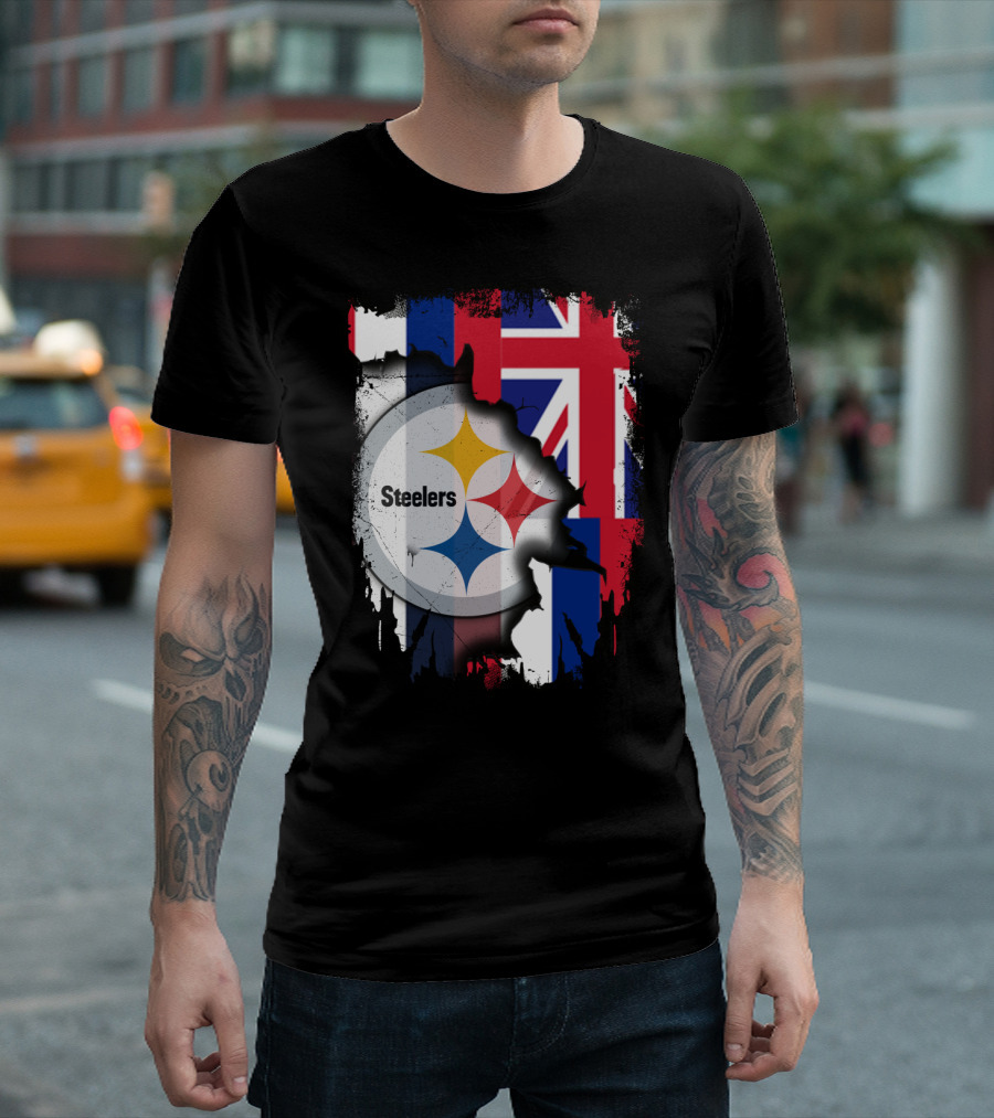 Hawaii Flag Backdrop With Steelers T-Shirt