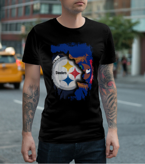 Together Michigan Emblem Featuring Steelers Logo Integration T-Shirt