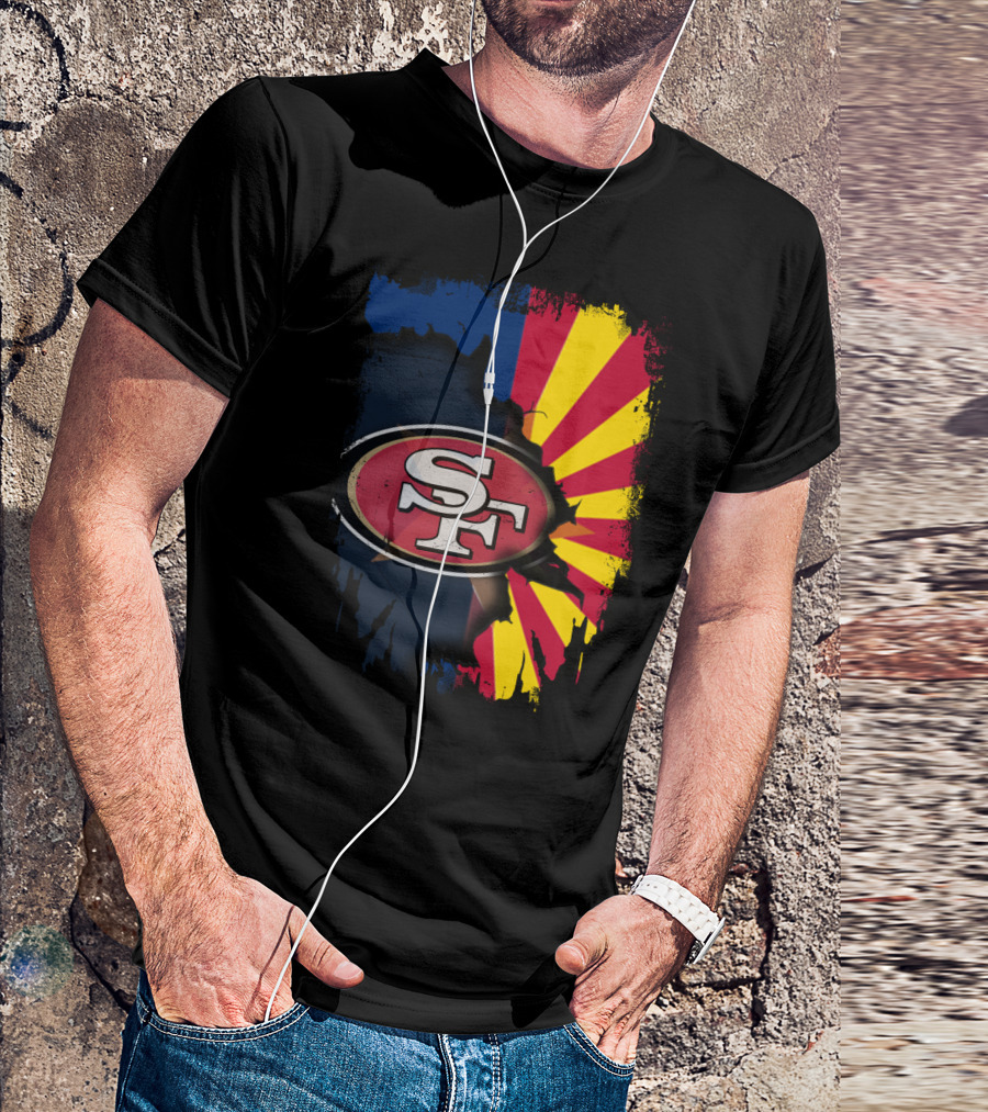 SF Arizona Flag Fusion Together 49ers T-Shirt