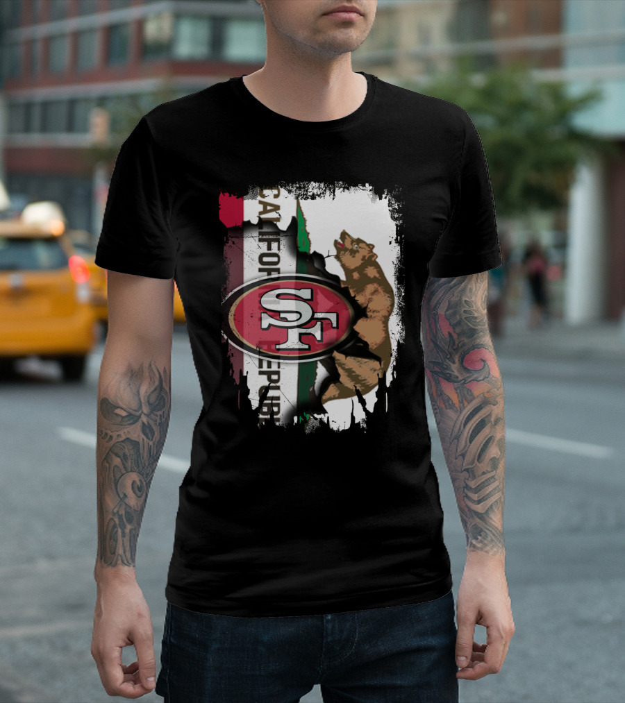 California Republic Bear with 49ers SF T-Shirt