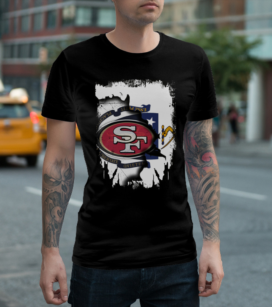 Massachusetts and 49ers United Emblem T-Shirt