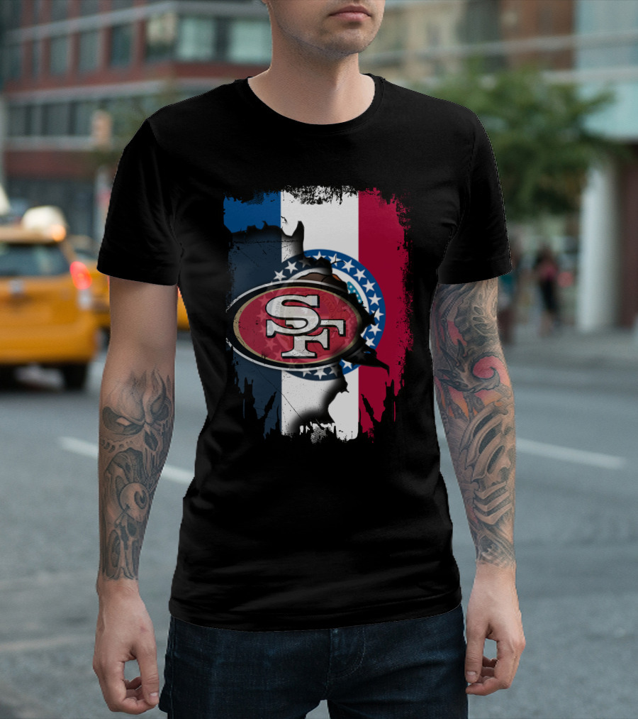 Missouri Pride with 49ers Logo and Flag Colors Unity T-Shirt