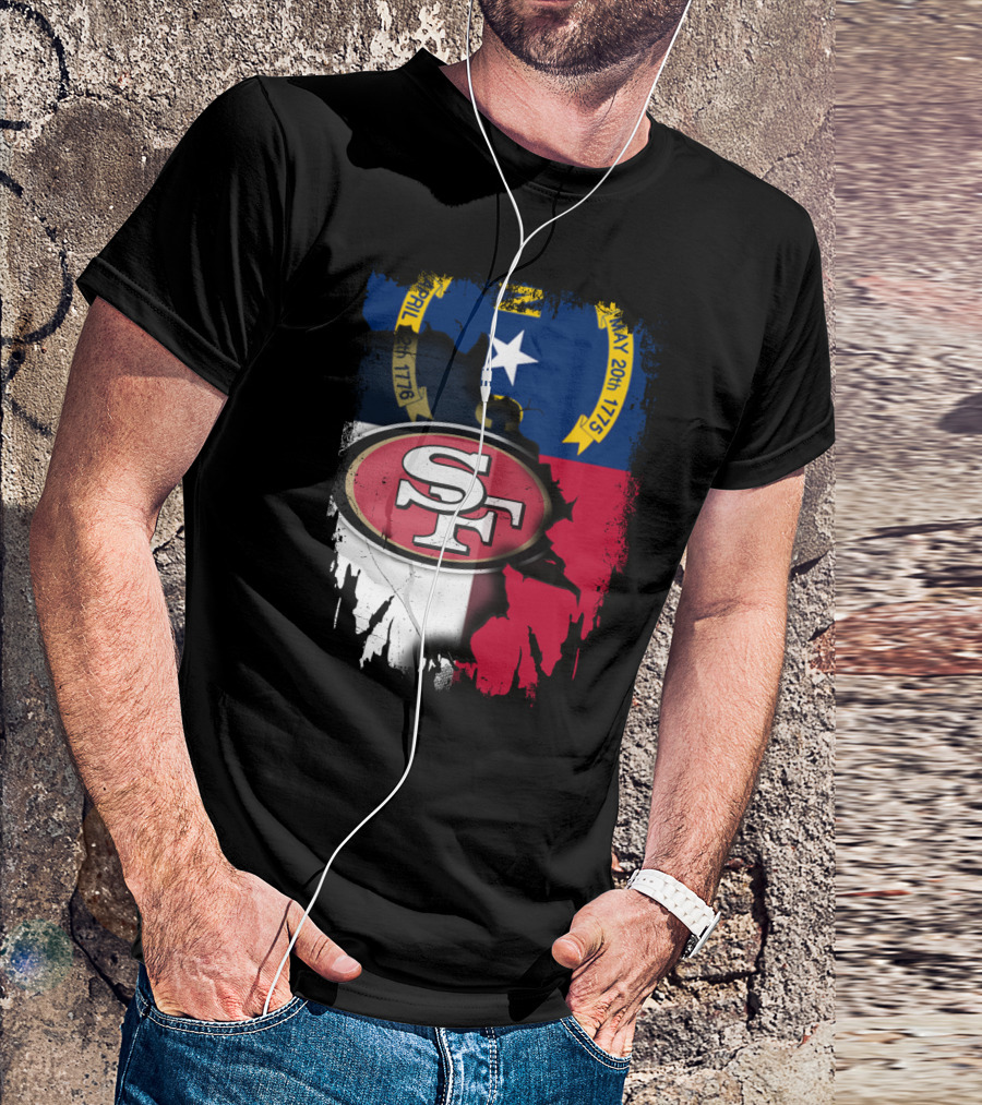 North Carolina Flag With SF 49ers T-Shirt