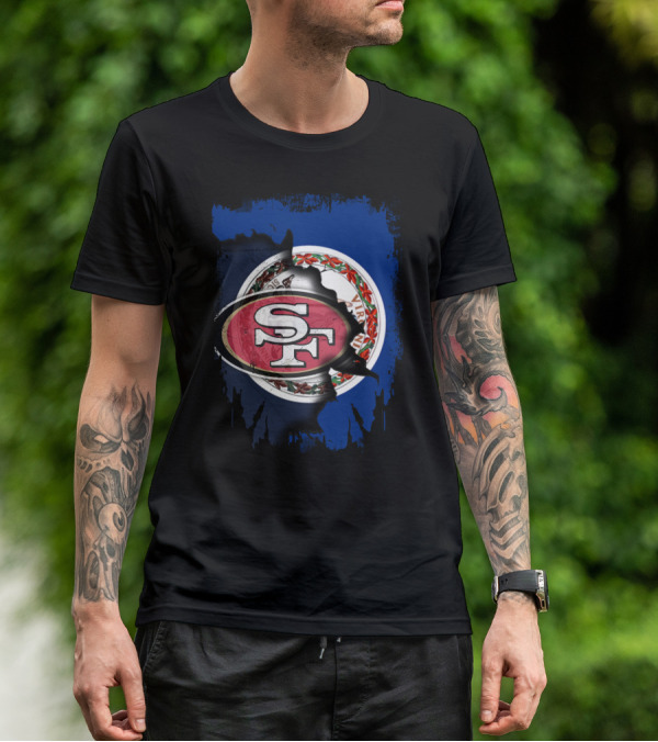 Virginia Flag And 49ers SF Logo Together T-Shirt