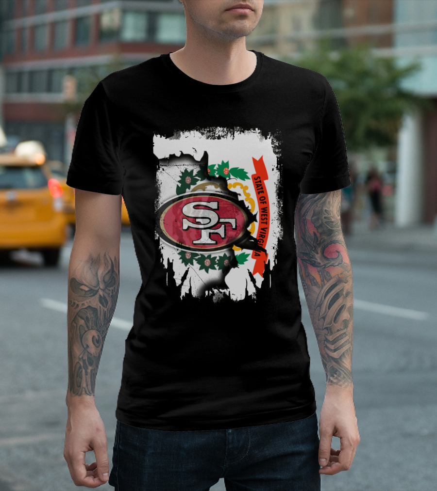 West Virginia State Emblem with San Francisco 49ers Logo Integration T-Shirt
