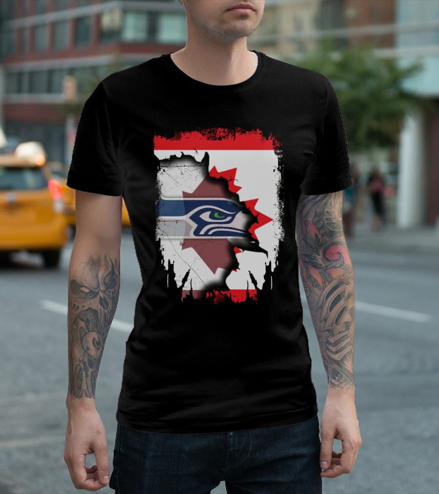 Seahawks And Canada Unity Emblem T-Shirt