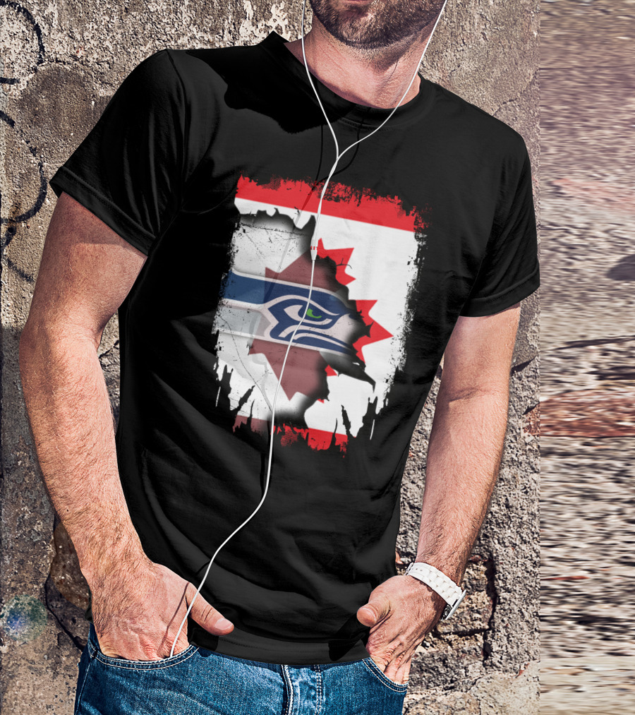 Seahawks And Canada Unity Emblem T-Shirt