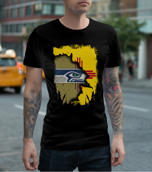 New Mexico Zia With Seahawks Logo Fusion T-Shirt
