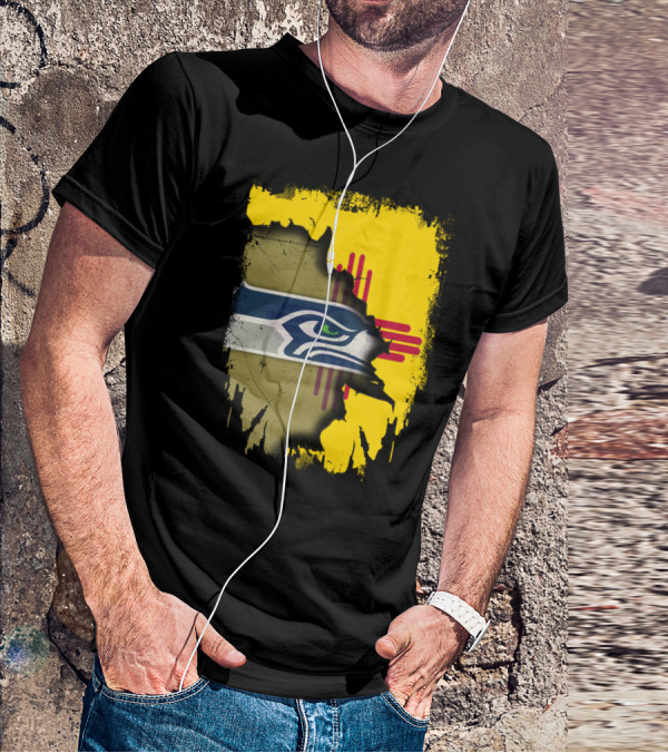 New Mexico Zia With Seahawks Logo Fusion T-Shirt