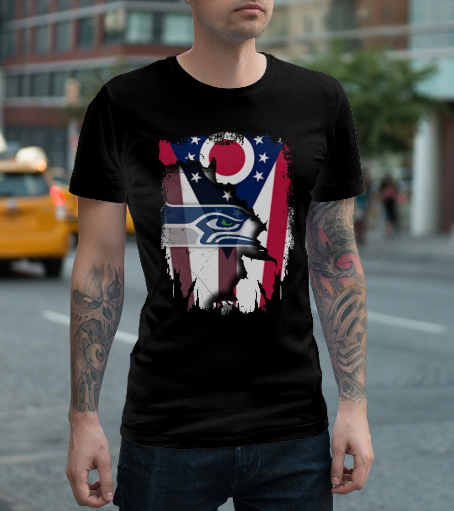 Together Ohio With Seahawks Flag Football Fandom T-Shirt