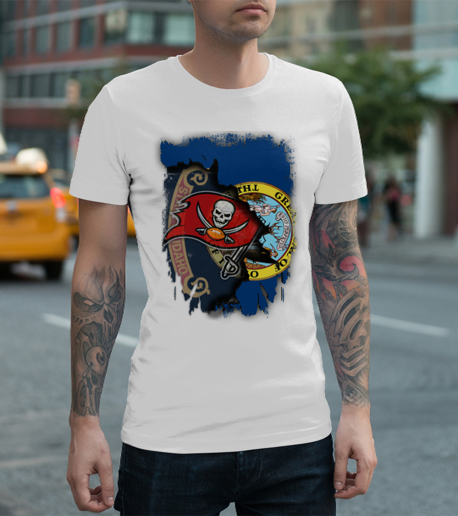 Idaho State Meets Buccaneers Flag Fusion T-Shirt