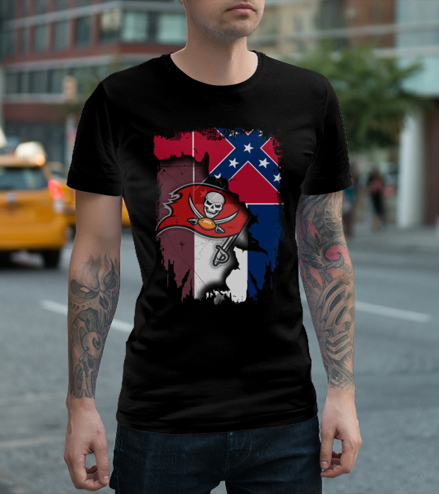 Together Mississippi Buccaneers Flag Fusion T-Shirt
