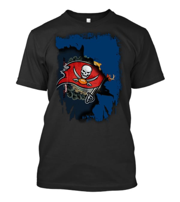 Together Vermont Buccaneers Flag With Skull And Football T-Shirt