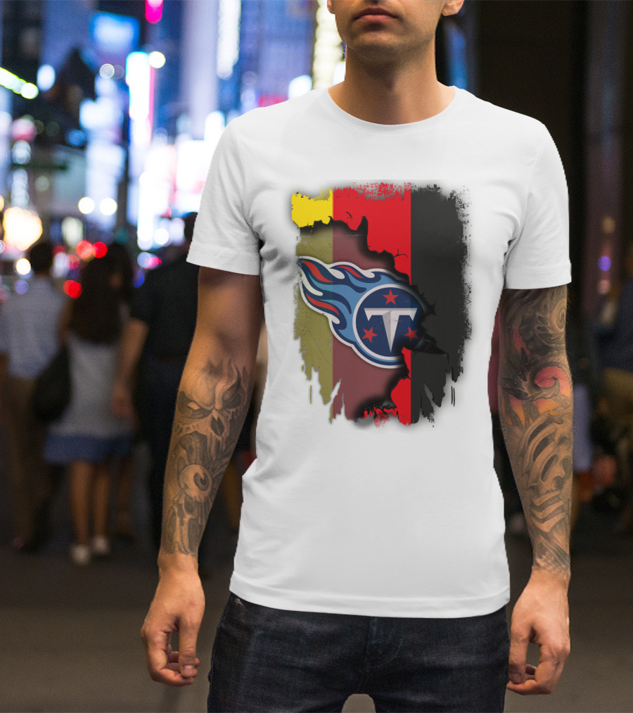 Germany United With Tennessee Titans Logo Fusion T-Shirt