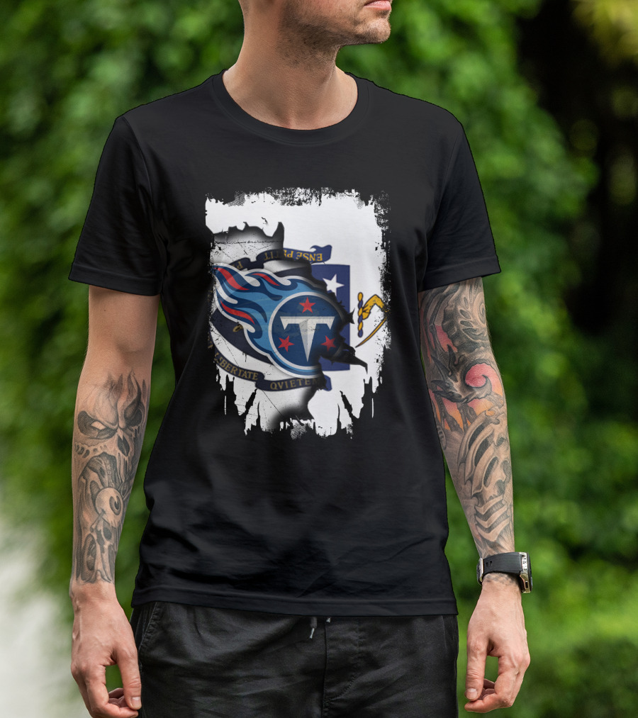 Together Massachusetts With Titans Logo Fusion T-Shirt