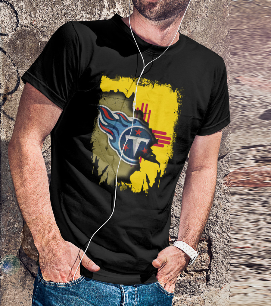 Together New Mexico Titans Flame Logo Zia Symbol Background T-Shirt