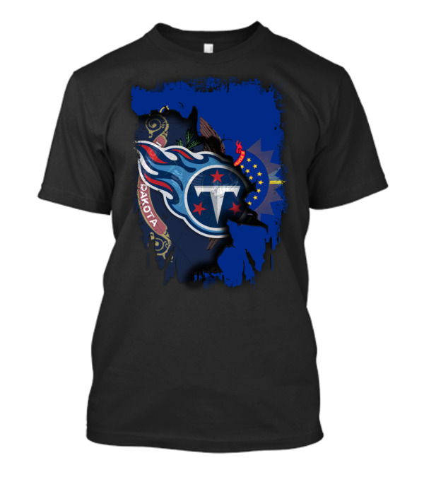 North Dakota Titans Emblem With State Flag Fusion T-Shirt