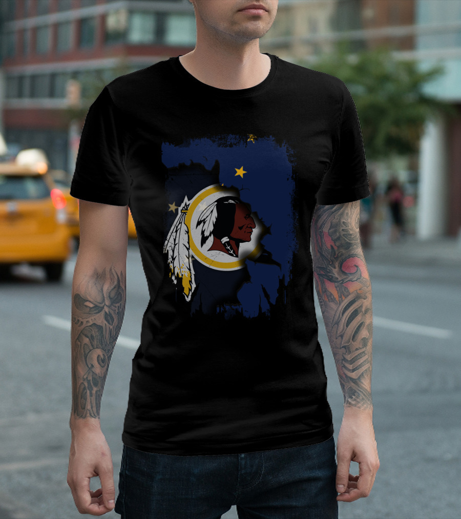 Together Alaska Washington Redskins Flag Fusion T-Shirt