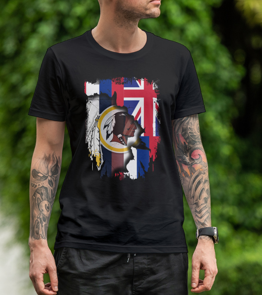 Hawaii Union Jack With Washington Redskins T-Shirt