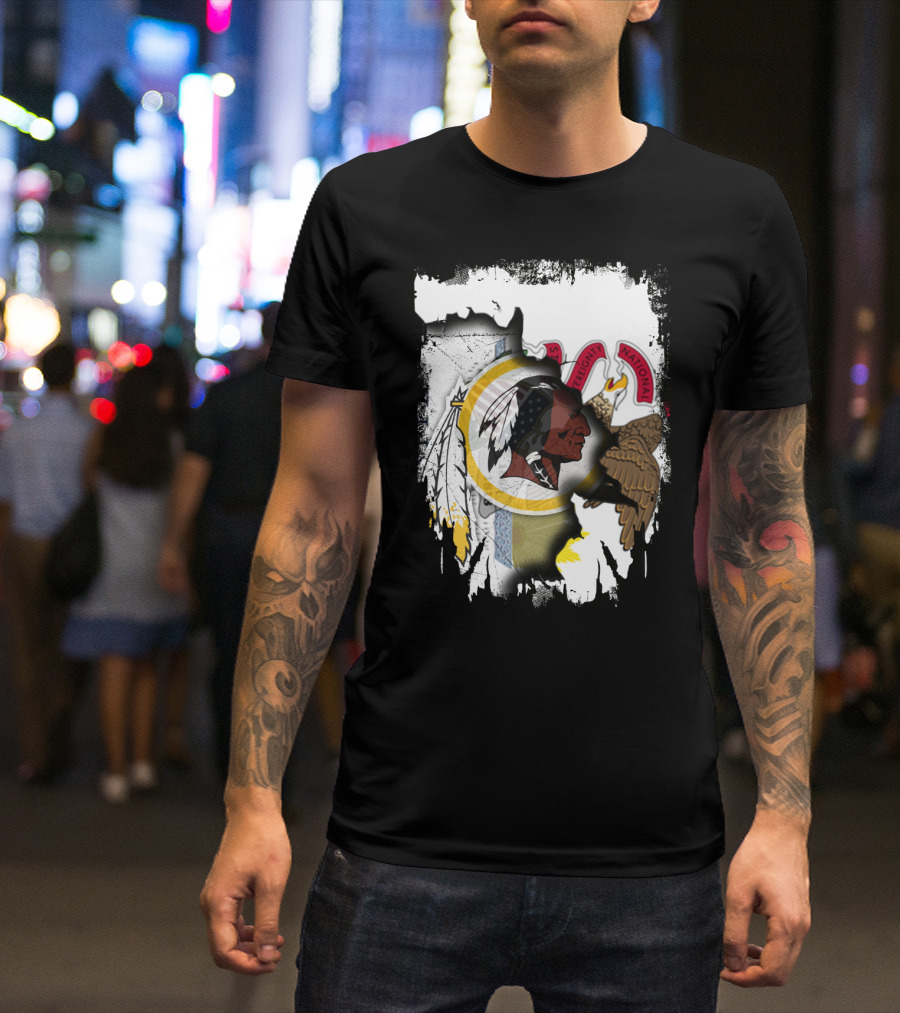 Illinois And Redskins Emblem Together With National And Sovereignty T-Shirt
