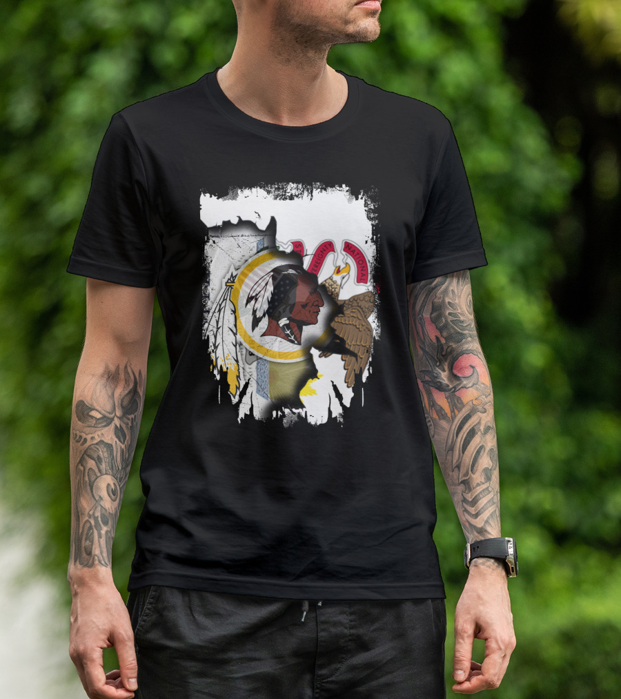 Illinois And Redskins Emblem Together With National And Sovereignty T-Shirt