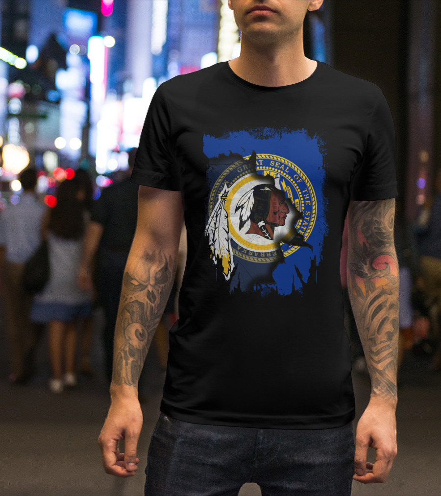 Great Seal Of Nebraska With Redskins T-Shirt