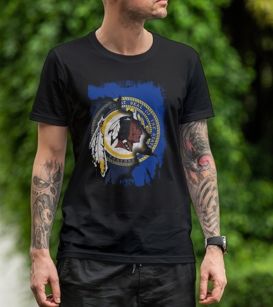 Great Seal Of Nebraska With Redskins T-Shirt