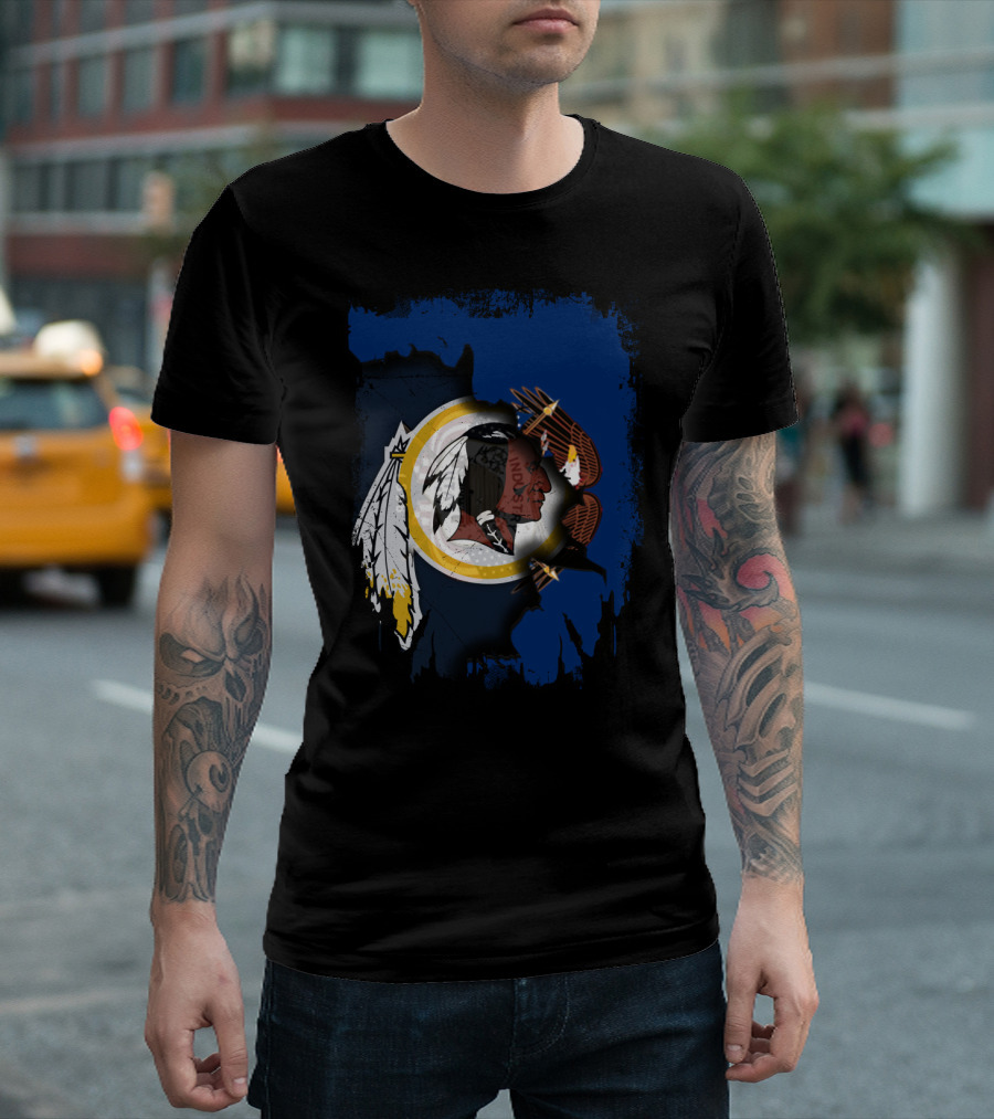 Together Utah Redskins State Pride Symbol With Eagle Feathers T-Shirt