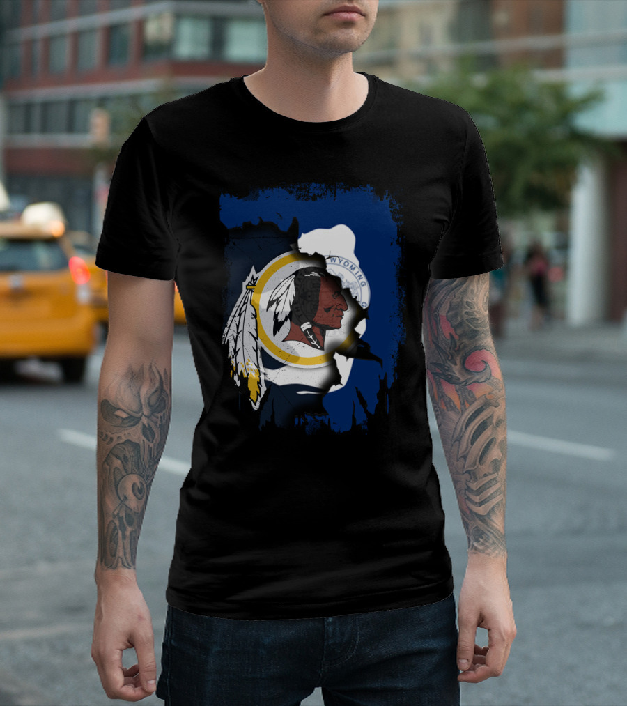 Wyoming State Pride With Redskins T-Shirt