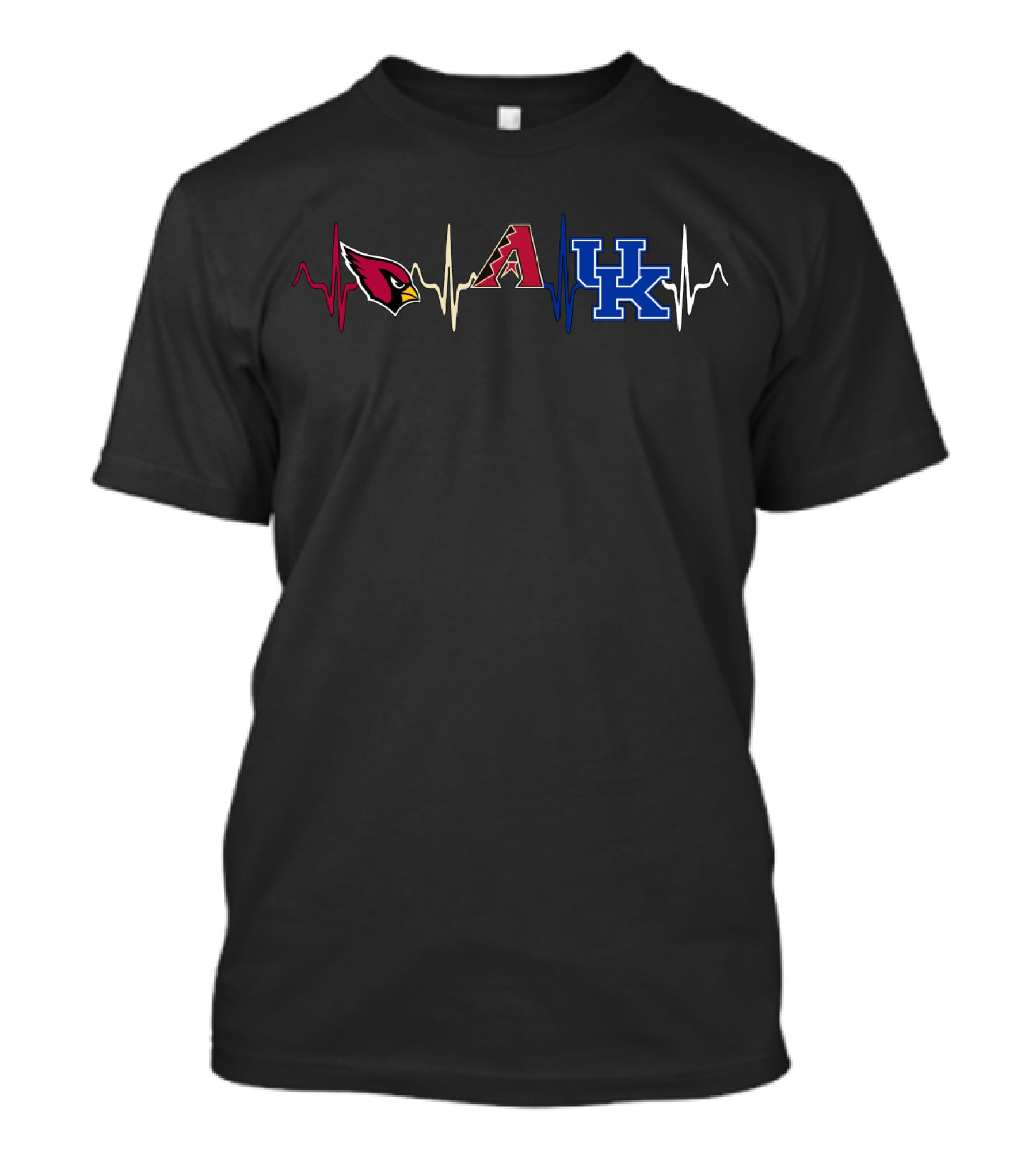 Love Cardinals Arizona Diamondbacks Wildcats Heartbeat T-Shirt