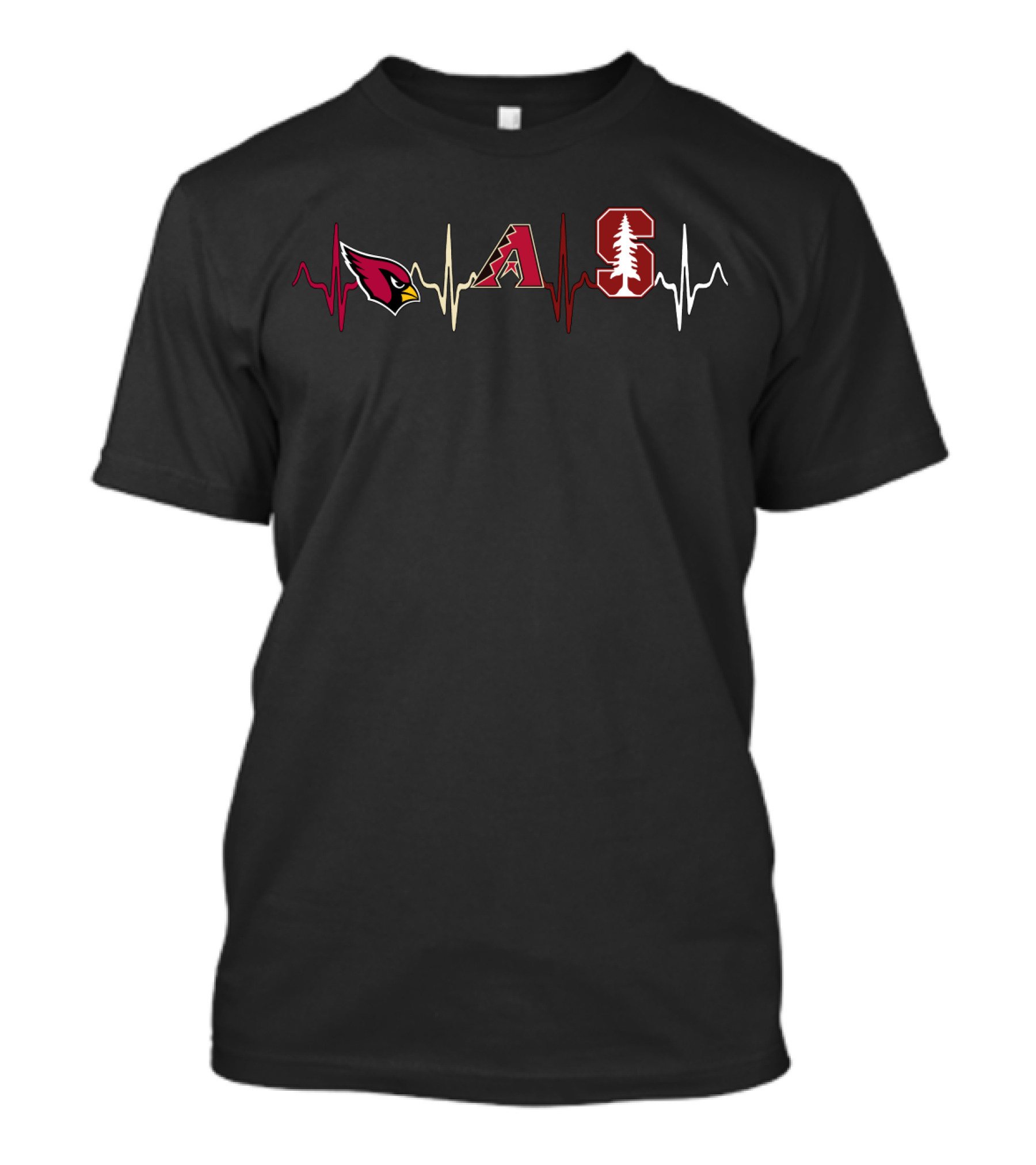 Love Cardinals Diamondbacks Stanford Heartbeat T-Shirt