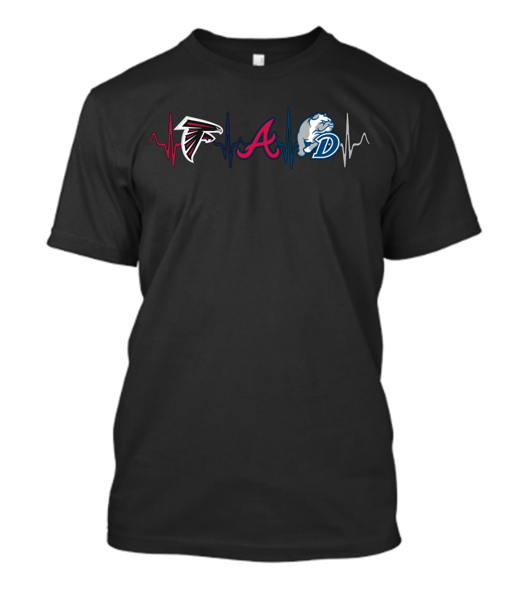Falcons Braves Bulldogs Heartbeat T-Shirt