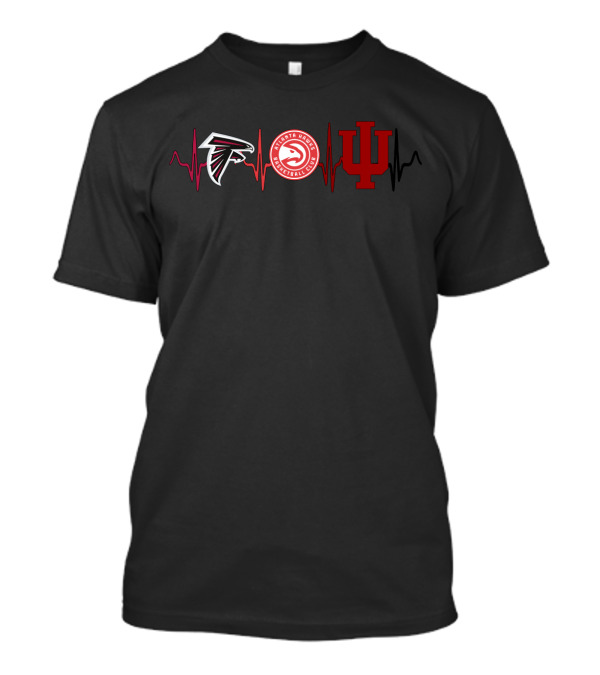 Atlanta Falcons Atlanta Hawks Indiana Hoosiers Heartbeat T-Shirt