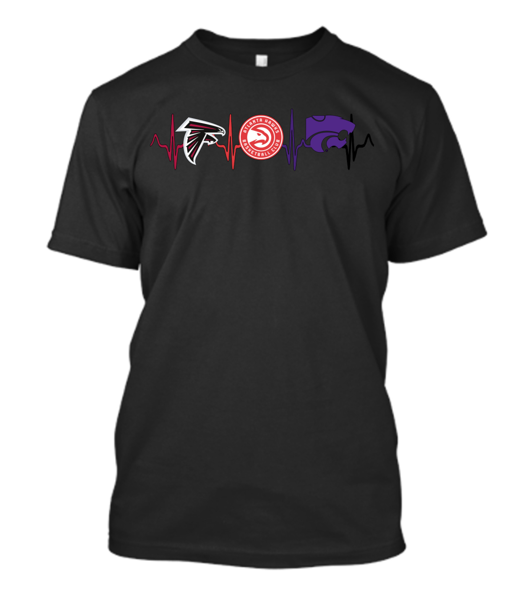 Atlanta Falcons Atlanta Hawks Kansas State Wildcats Heartbeat Love T-Shirt