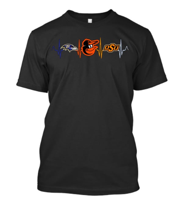 Baltimore Ravens Baltimore Orioles Osu Heartbeat T-Shirt