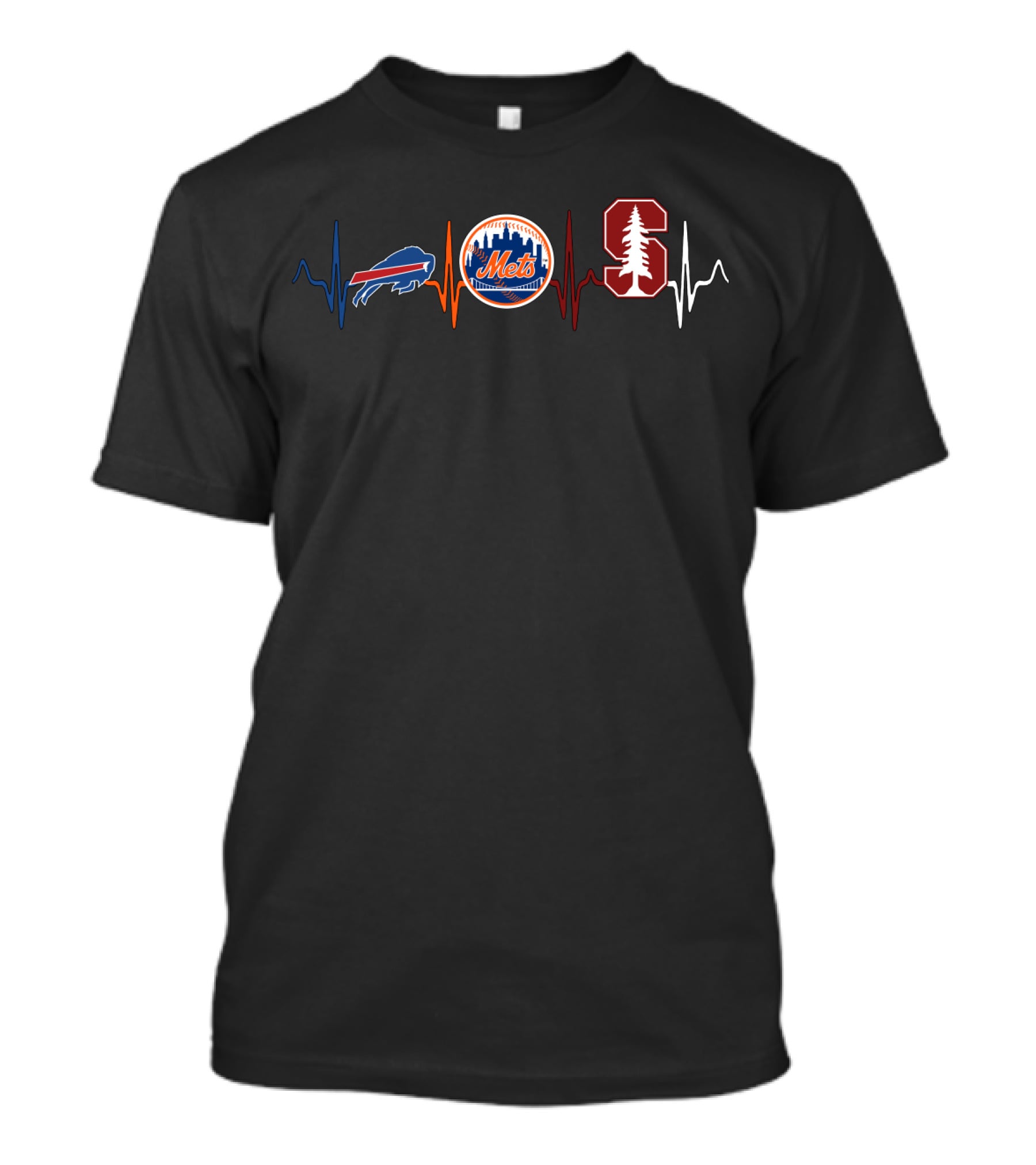 Buffalo Bills New York Mets Stanford Heartbeat T-Shirt