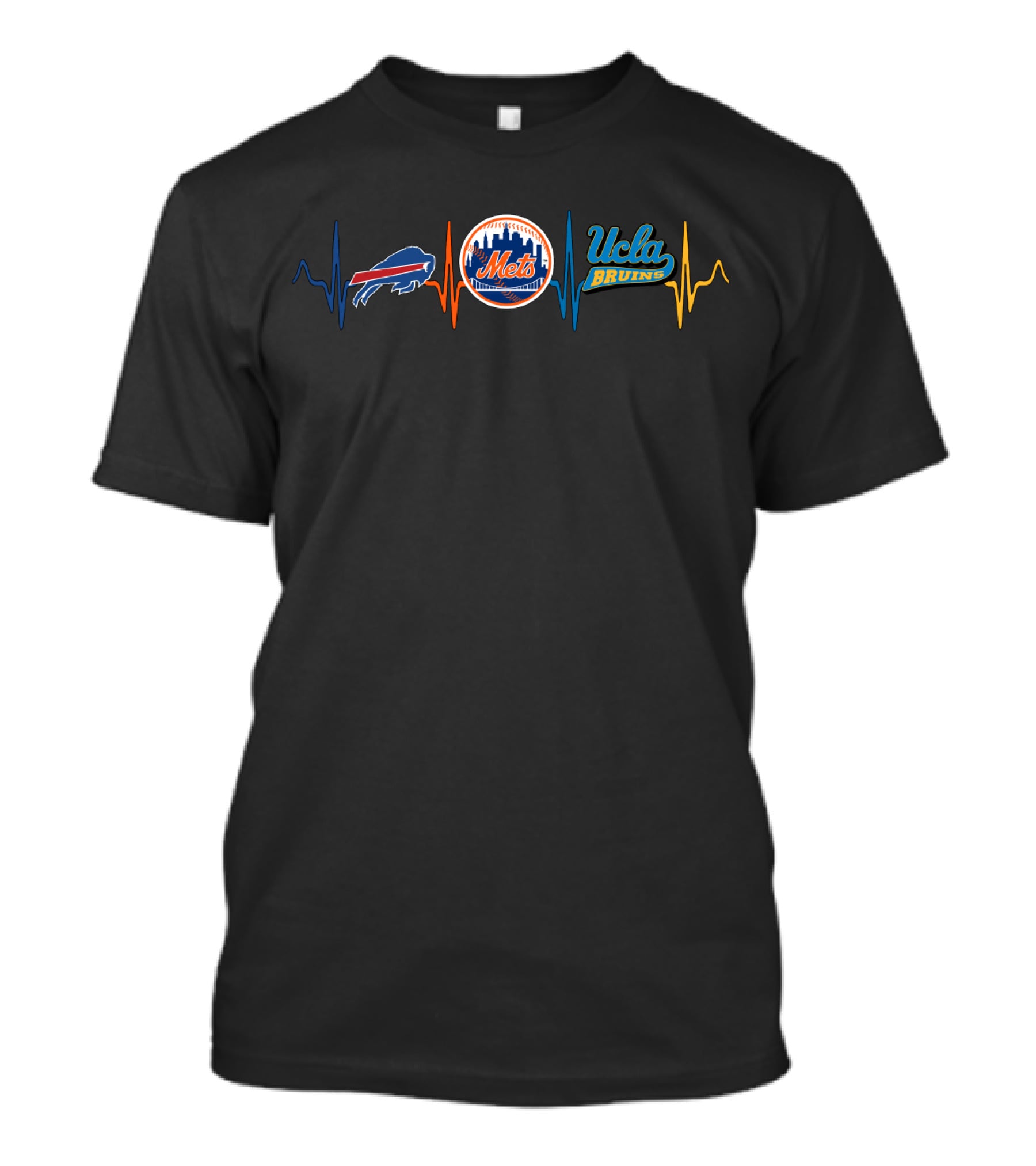 Buffalo Bills New York Mets Ucla Bruins Heartbeat T-Shirt