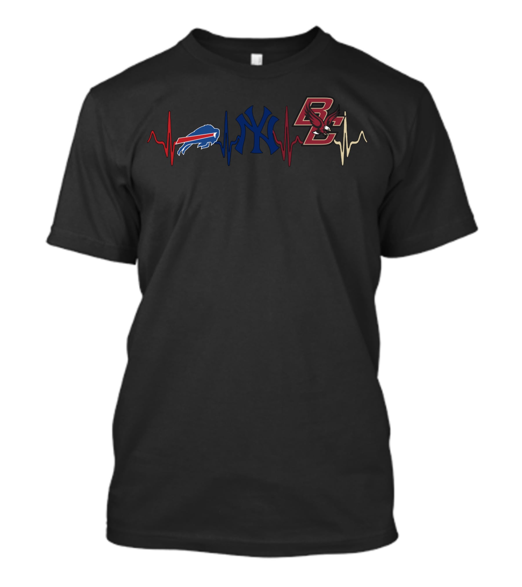Buffalo Bills New York Yankees Boston College Heartbeat T-Shirt