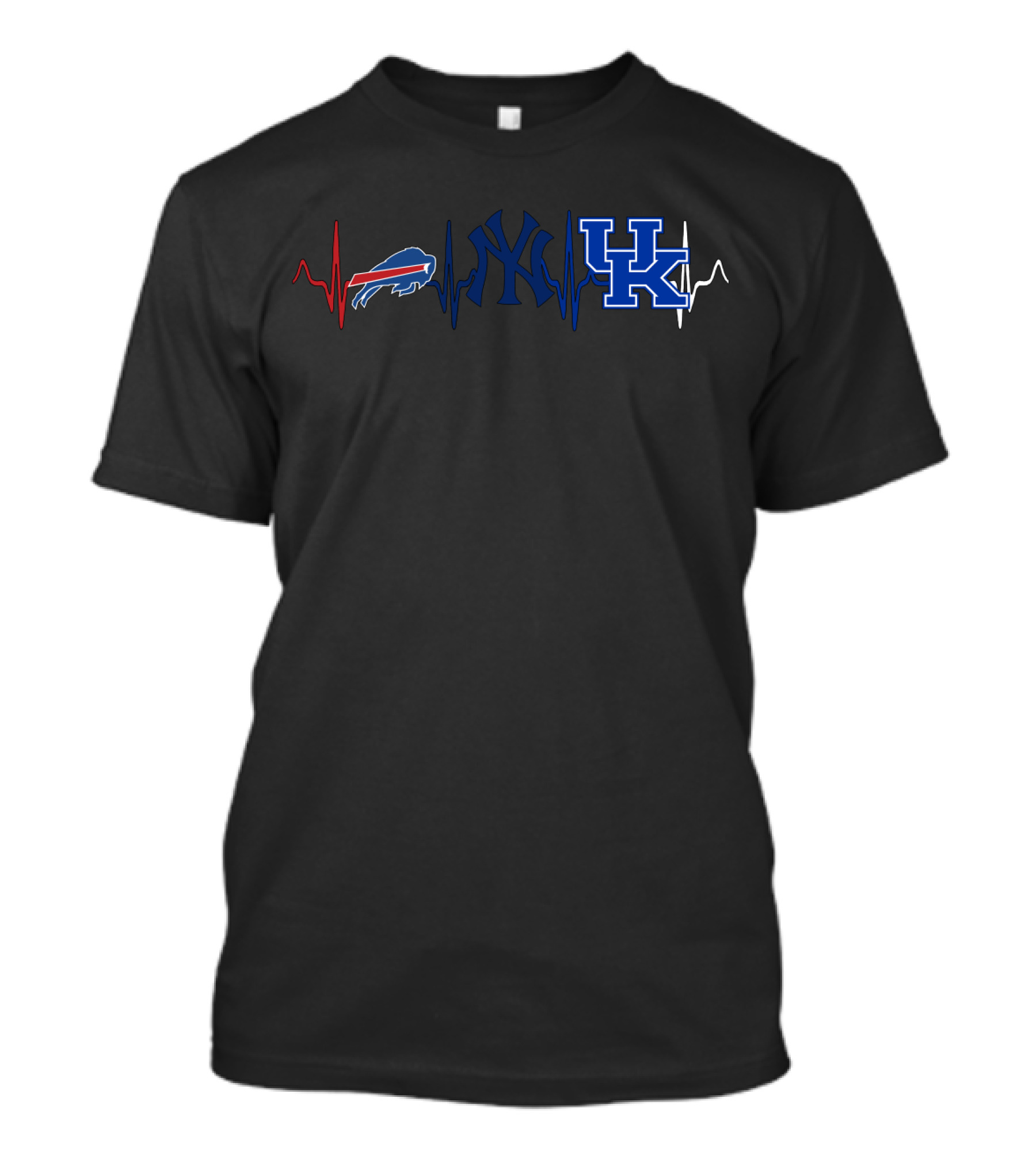 Buffalo Bills New York Yankees Kentucky Wildcats Heartbeat T-Shirt