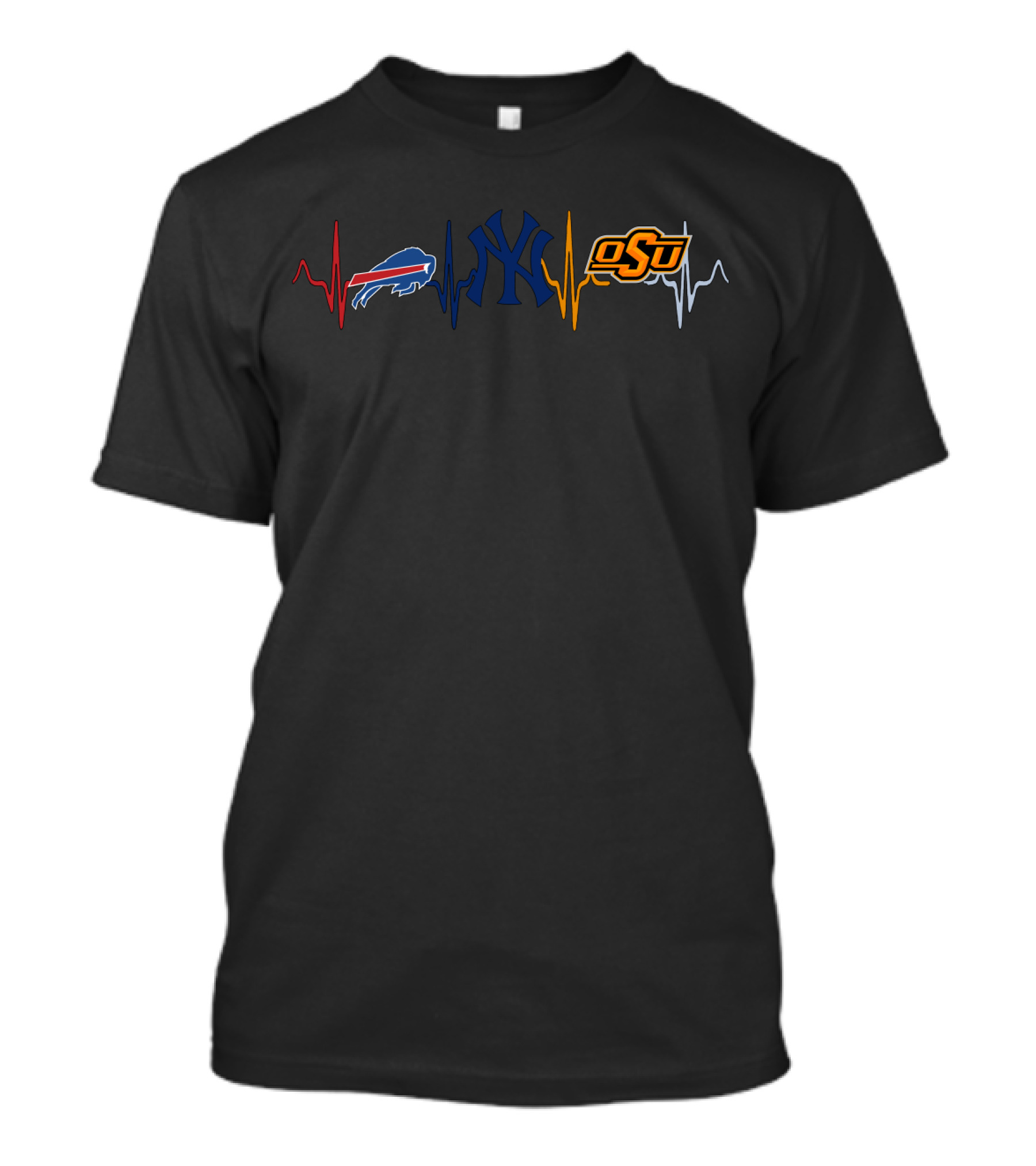 Buffalo Bills New York Yankees Oklahoma State University Logo Mashup T-Shirt
