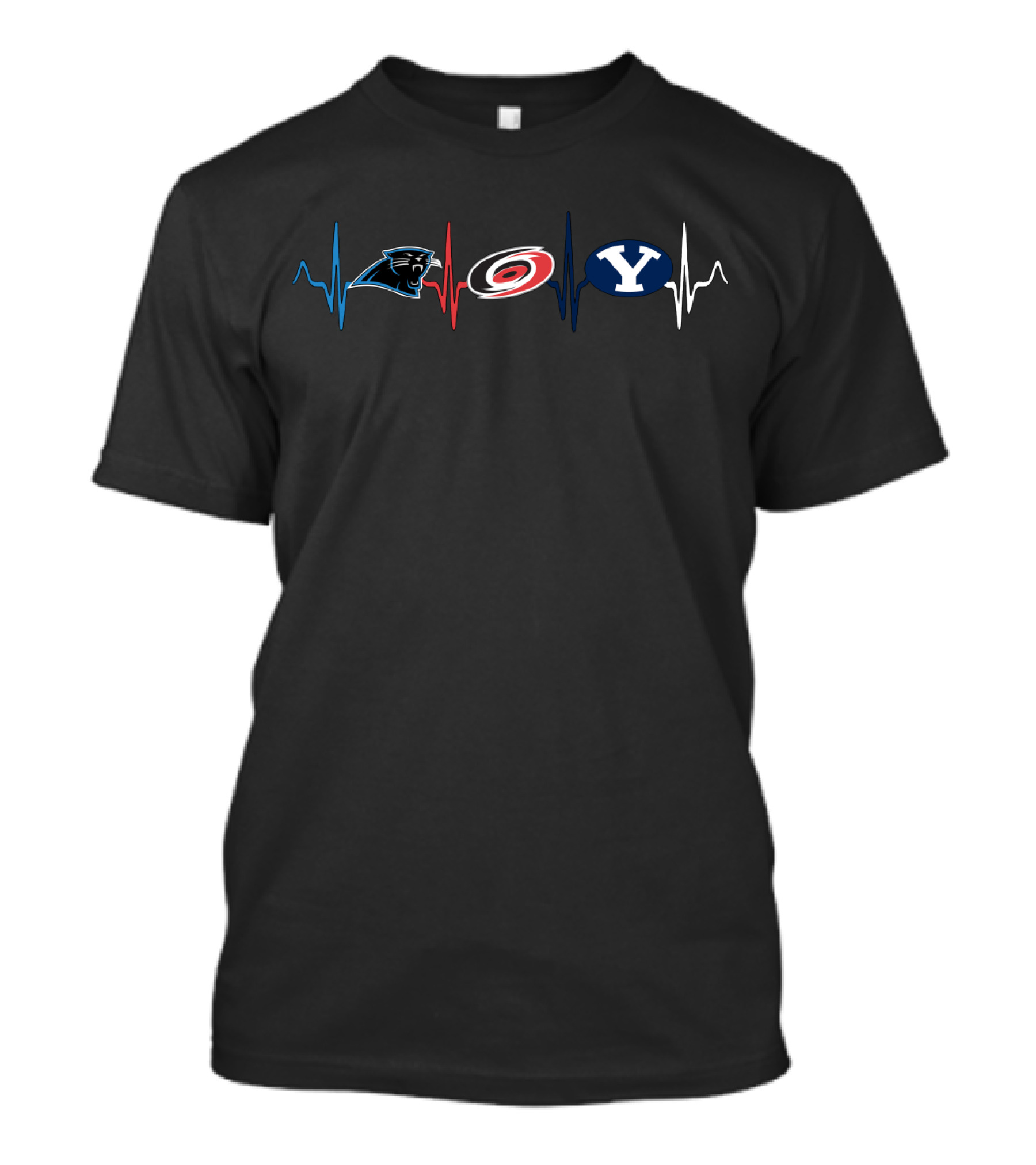 Panthers Hurricanes Byu Heartbeat T-Shirt