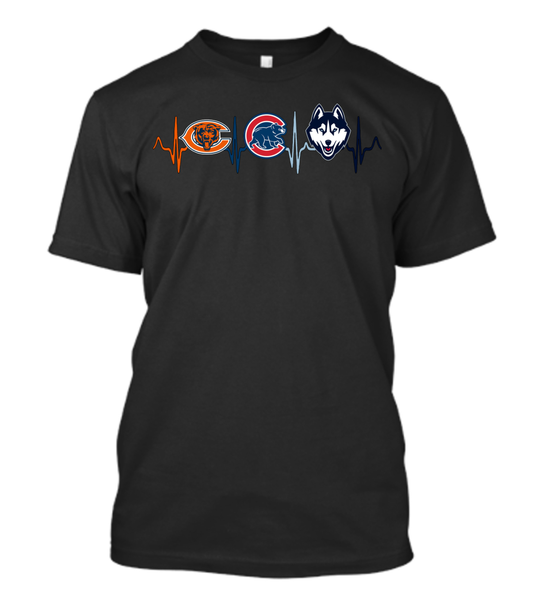 Chicago Bears Cubs Huskies Heartbeat T-Shirt