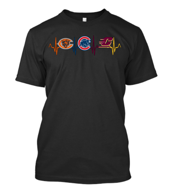 Chicago Bears Cubs Central Michigan Cmu Heartbeat T-Shirt