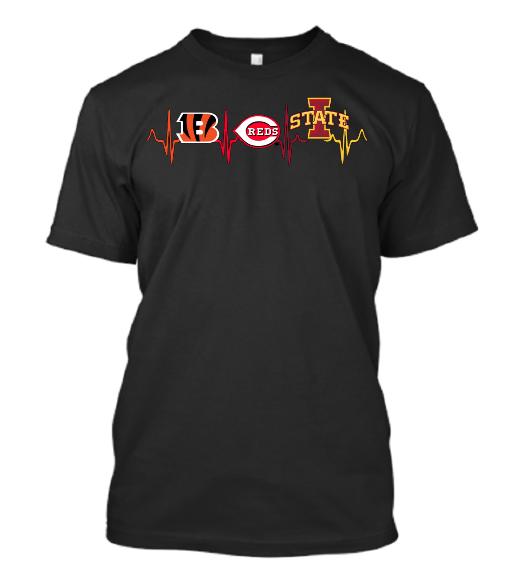 Bengals Reds Iowa State Heartbeat T-Shirt