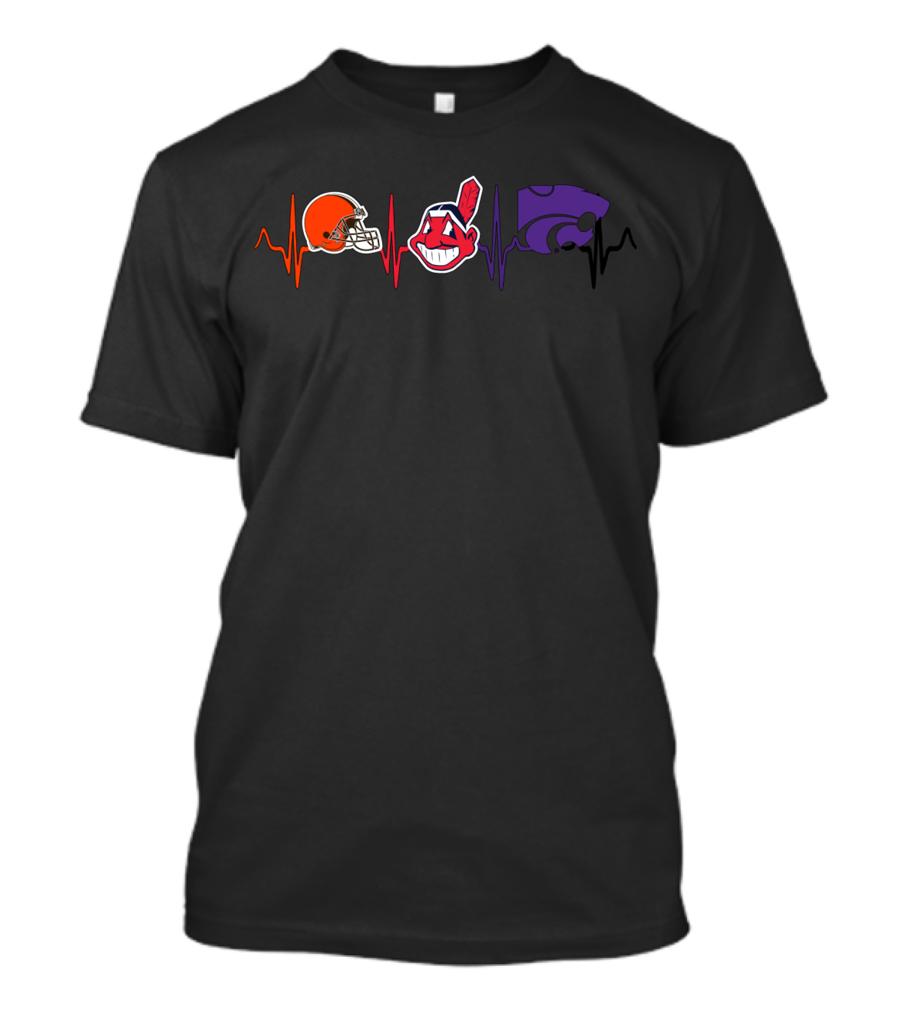 Browns Indians Ksw Heartbeat T-Shirt