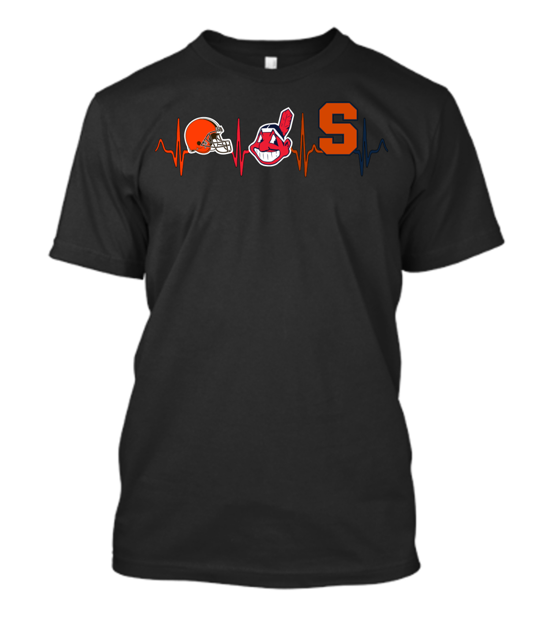 Cleveland Browns Indians Syracuse Heartbeat T-Shirt