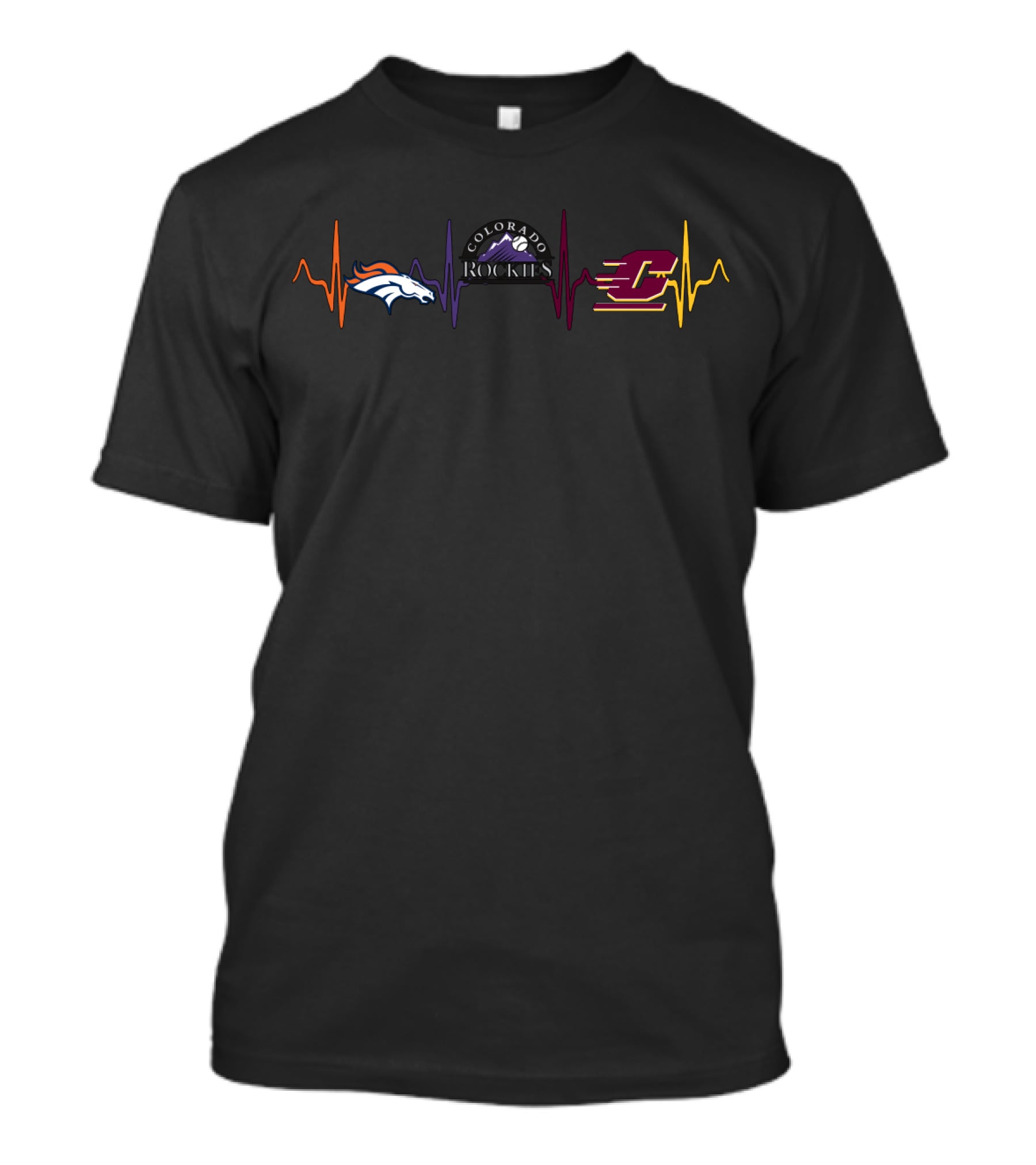 Broncos Rockies Cmc Heartbeat T-Shirt