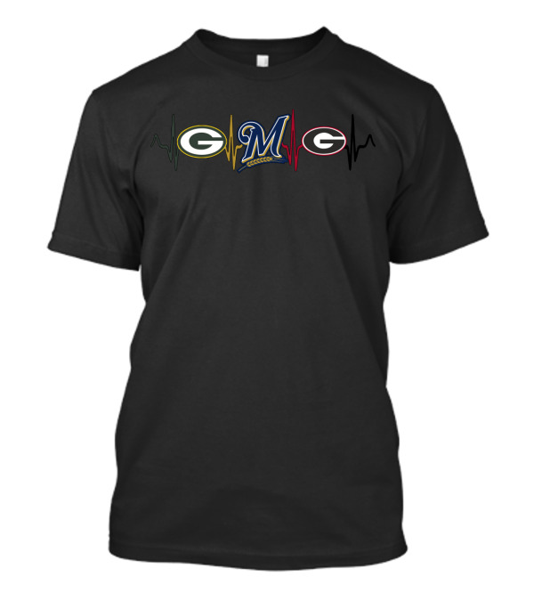 Packers Brewers Heartbeat Gb T-Shirt