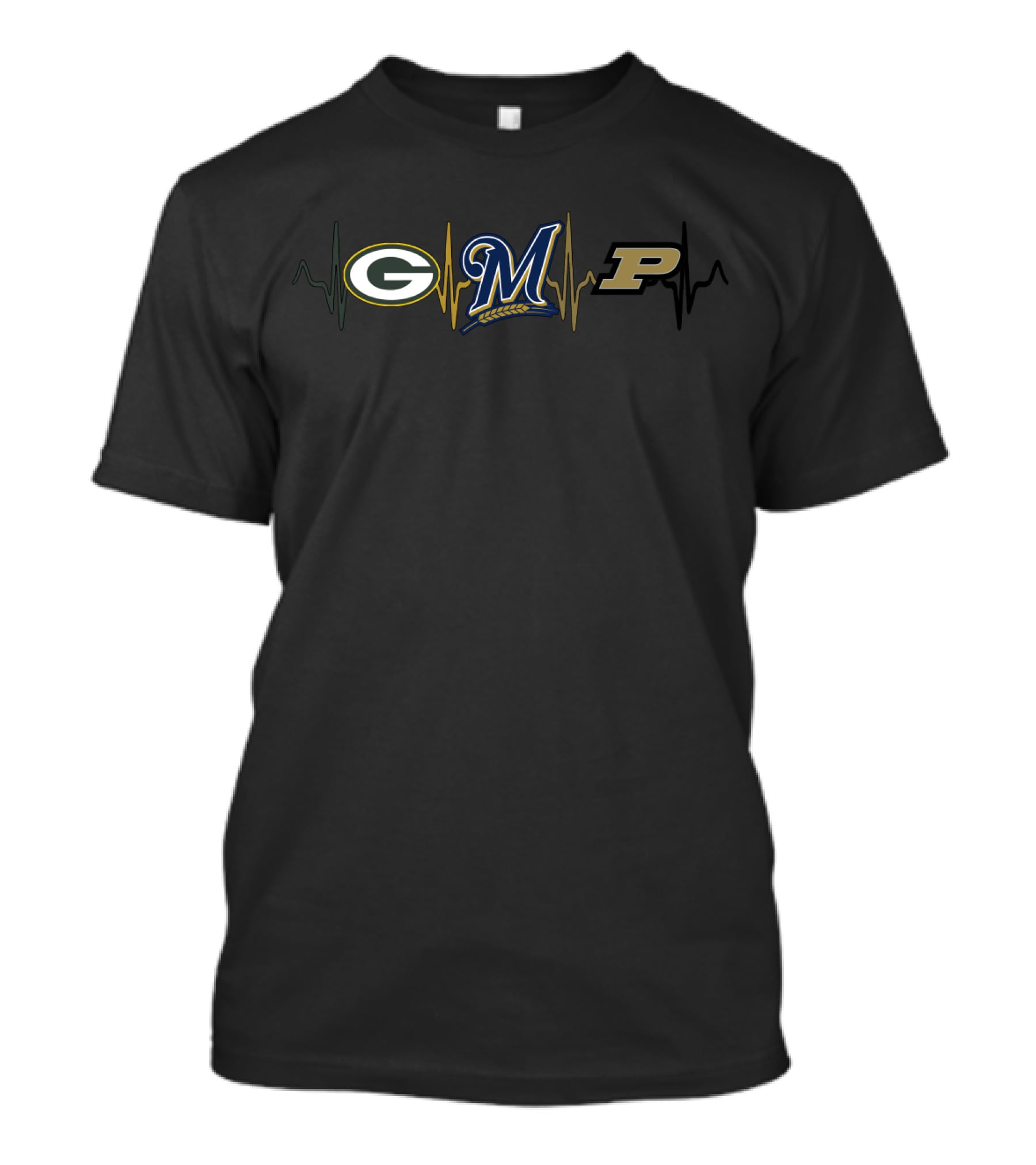 Packers Brewers Purdue Heartbeat T-Shirt